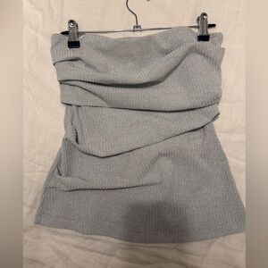 Zara Silver Metallic Ribbed Top